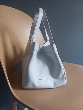Simon Miller Quad Leather Handbag In Light Gray